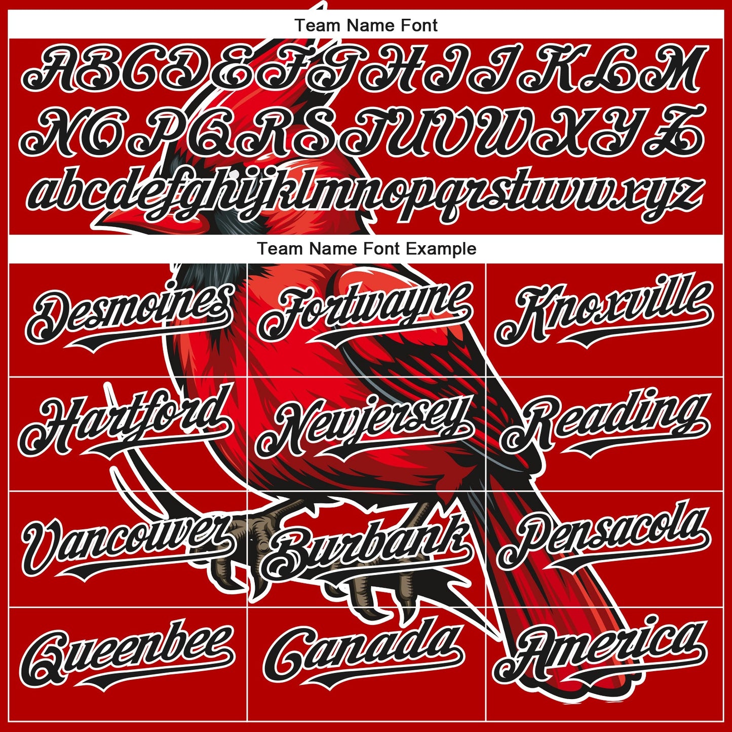 Custom Red Black-White 3D Pattern Design Animal Cardinal Bird Authentic Baseball Jersey