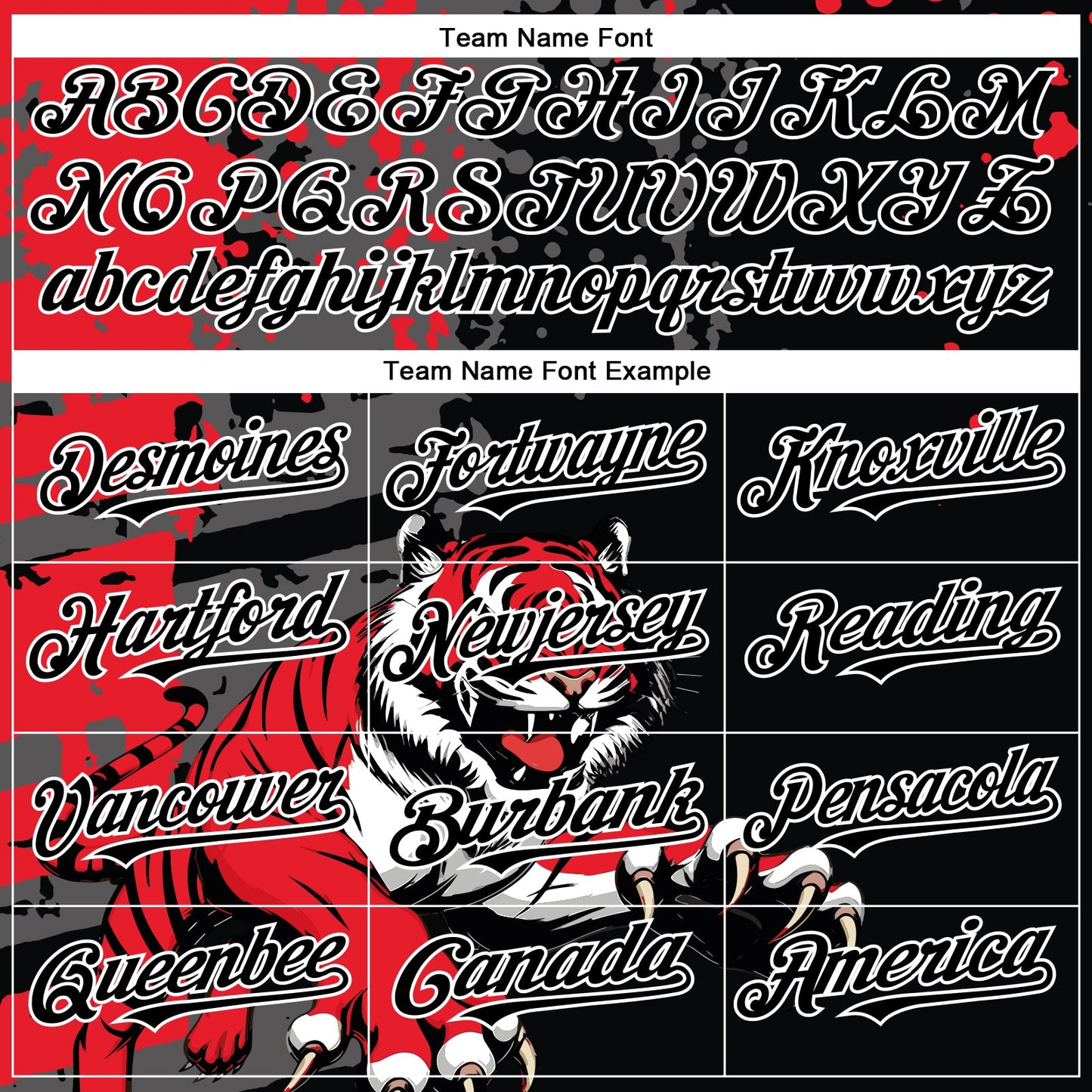 Custom Black Red-White 3D Pattern Design Animal Tiger Authentic Baseball Jersey