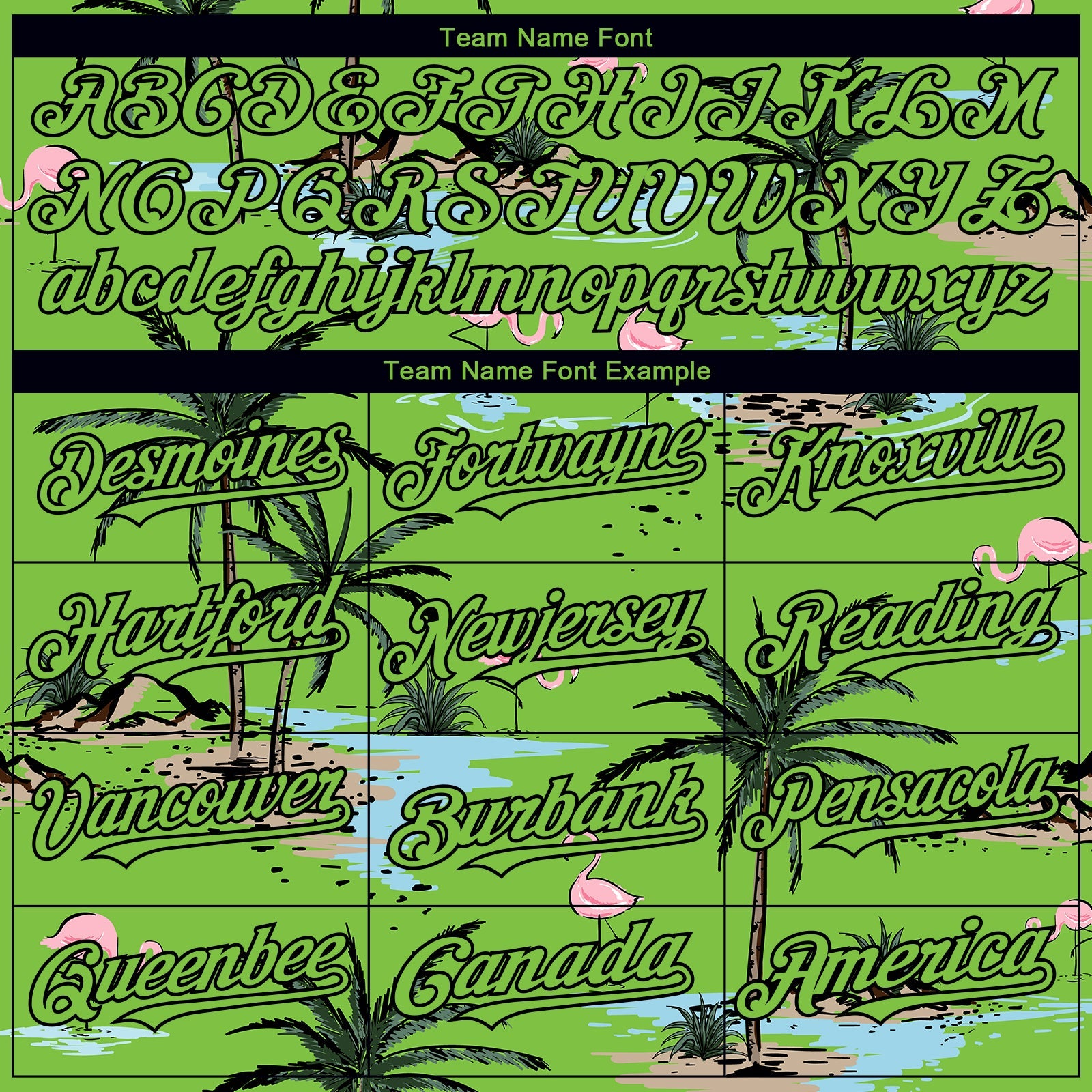 Custom Neon Green Black 3D Pattern Design Tropical Hawaii Palm Trees Authentic Baseball Jersey