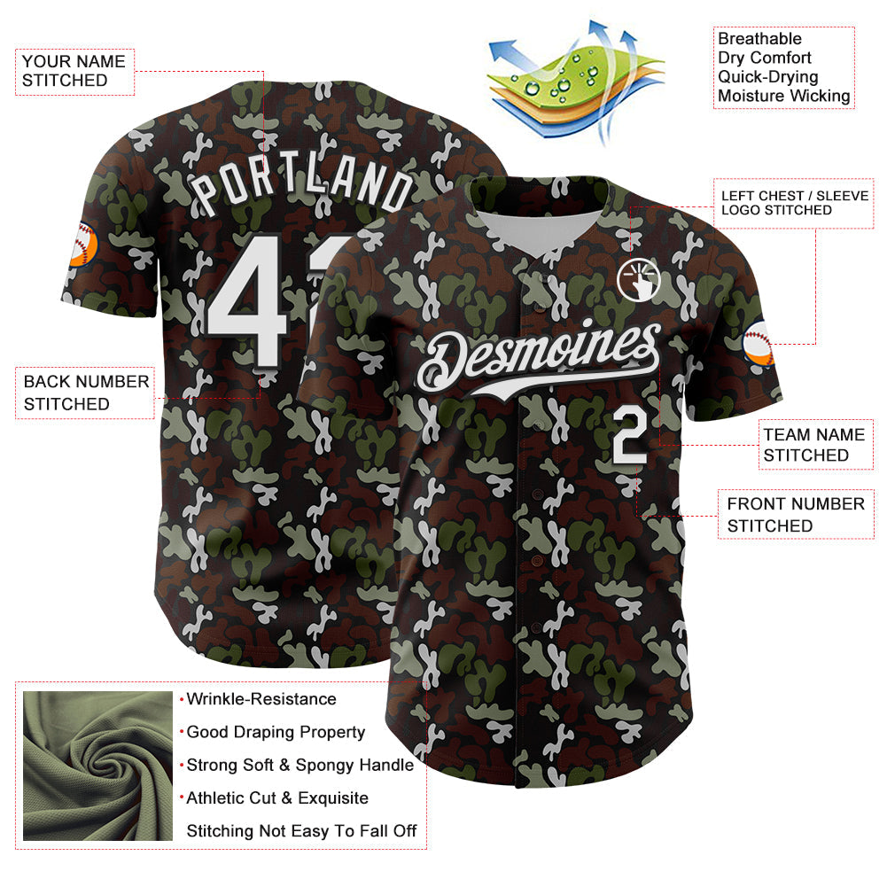 Custom Black White 3D Pattern Design Abstract Spots Authentic Baseball Jersey T-Shirts, Hoodie, Sweatshirt (Image 3)