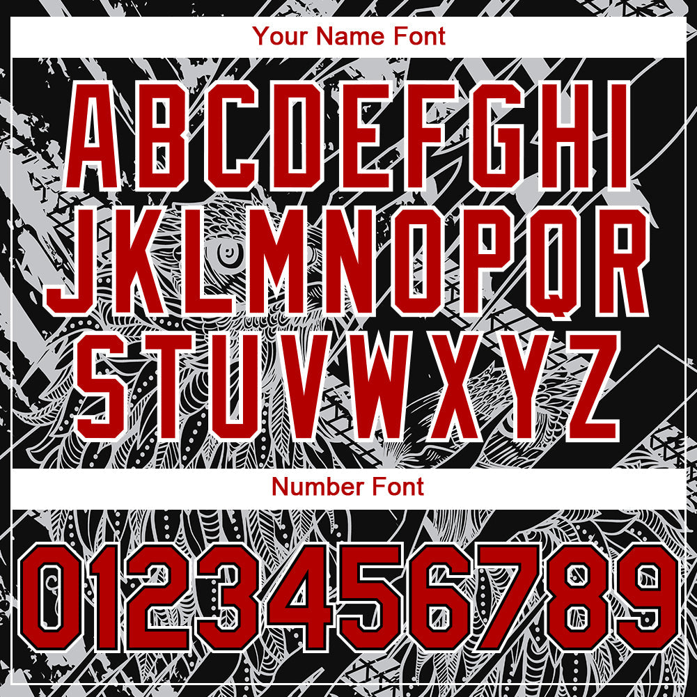 Custom Black Red-White 3D Pattern Design Animal Eagle Authentic Baseball Jersey T-Shirts, Hoodie, Sweatshirt (Image 5)