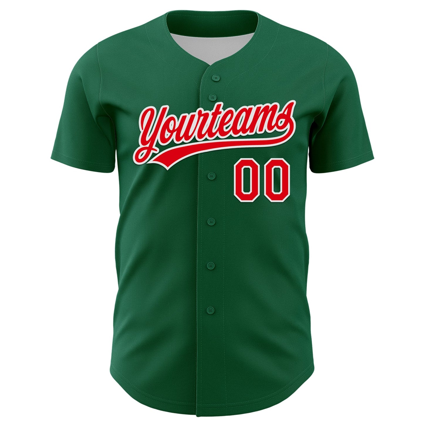 Custom Kelly Green Fire Red-White 3D Funny Christmas Authentic Baseball Jersey T-Shirts, Hoodie, Sweatshirt (Image 2)