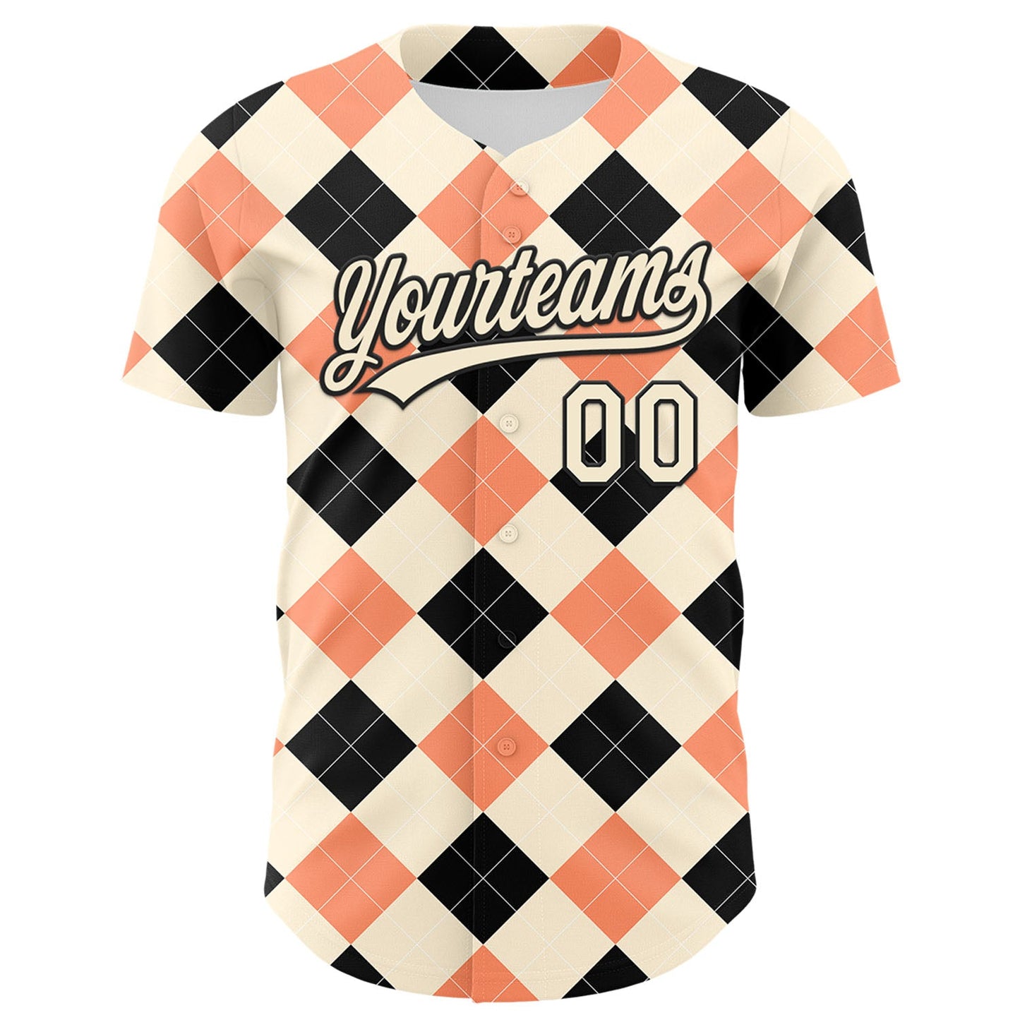 Custom Cream Black 3D Pattern Design Father's Day Mustache Authentic Baseball Jersey T-Shirts, Hoodie, Sweatshirt (Image 2)