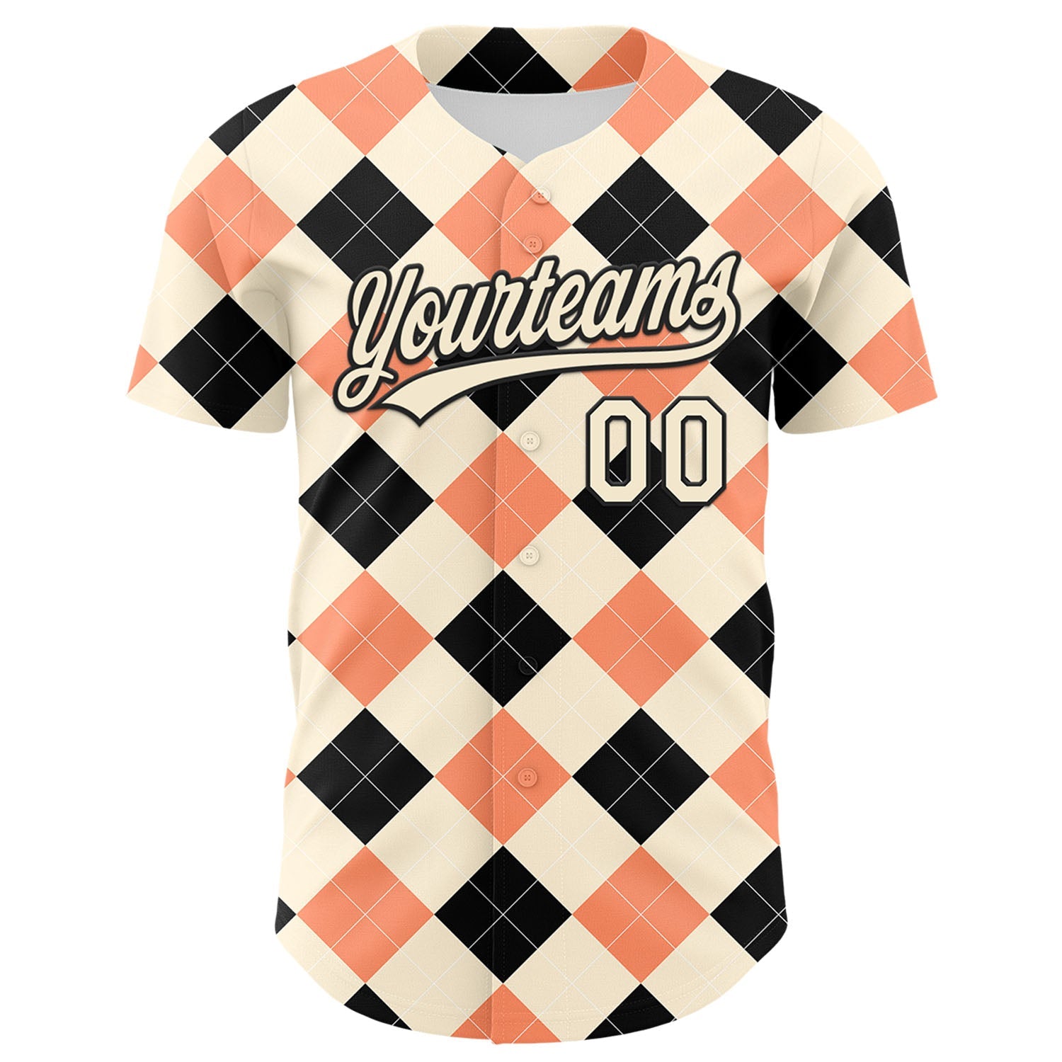 Custom Cream Black 3D Pattern Design Father's Day Mustache Authentic Baseball Jersey T-Shirts, Hoodie, Sweatshirt (Image 2)