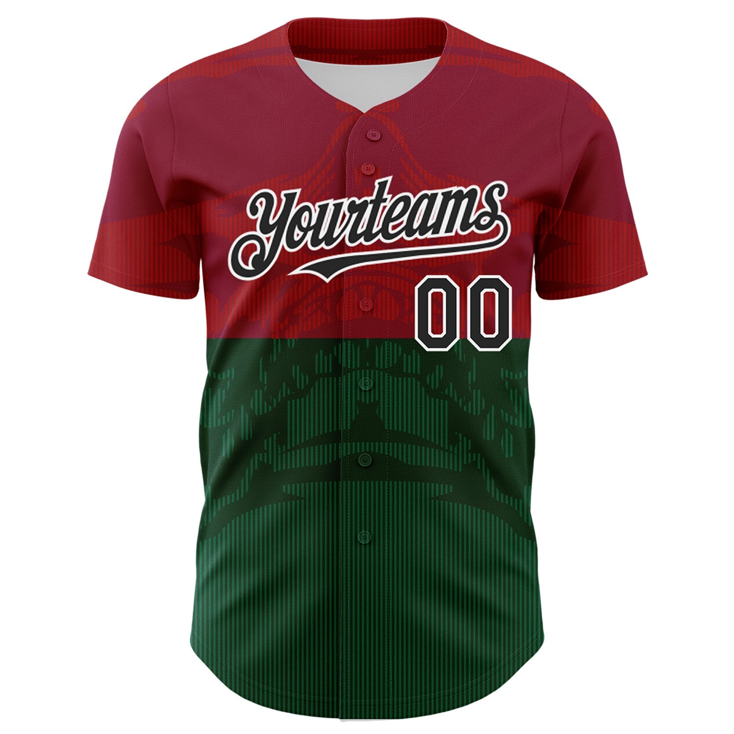 Custom Cardinal Black-Kelly Green 3D Mexico Authentic Baseball Jersey T-Shirts, Hoodie, Sweatshirt | WearSparks.com (Image 2)