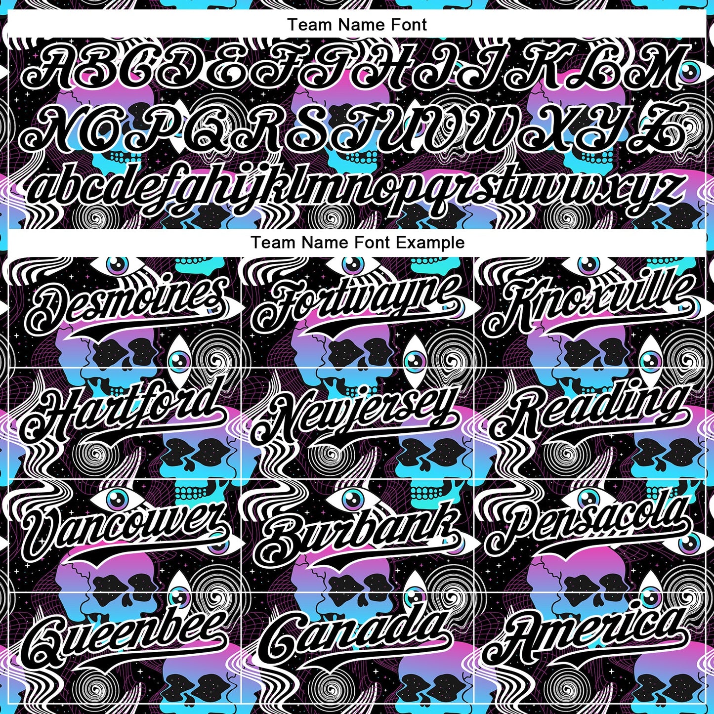 Custom Black White 3D Pattern Design Rave Psychedelic Skull Authentic Baseball Jersey