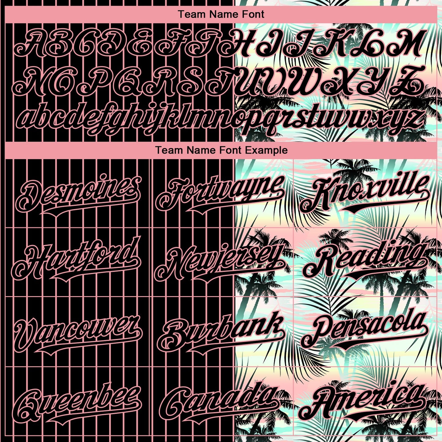 Custom Black Medium Pink 3D Pattern Design Pinstripe Tropical Palm Leaves Authentic Baseball Jersey