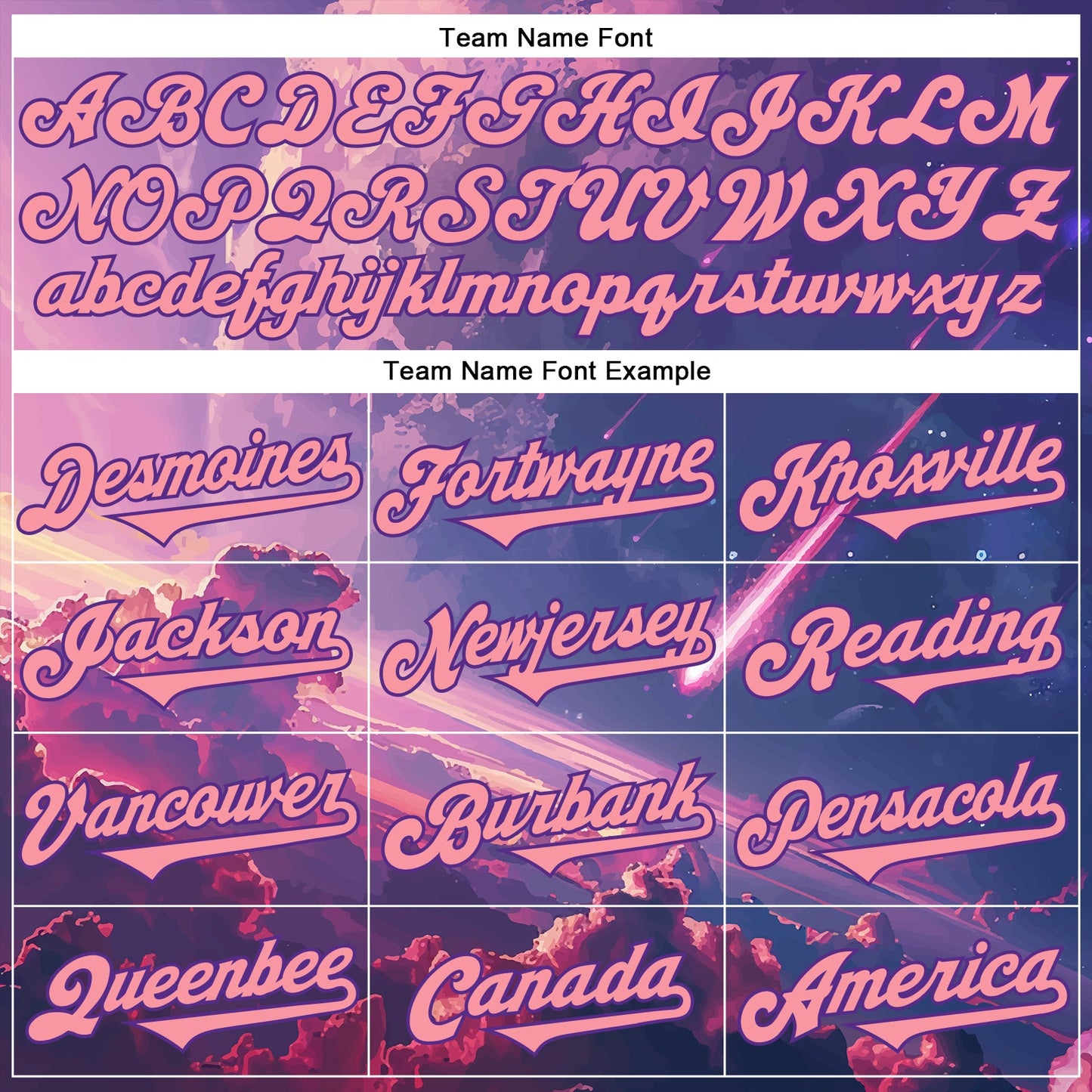 Custom Purple Medium Pink 3D Pattern Design Outer Space Authentic Baseball Jersey