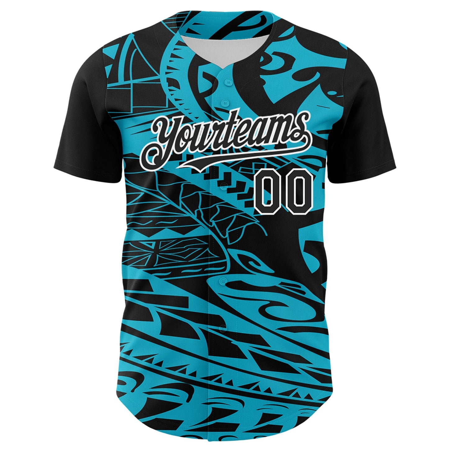Custom Black Lakes Blue-White 3D Polynesian Style Islander Authentic Baseball Jersey T-Shirts, Hoodie, Sweatshirt (Image 2)