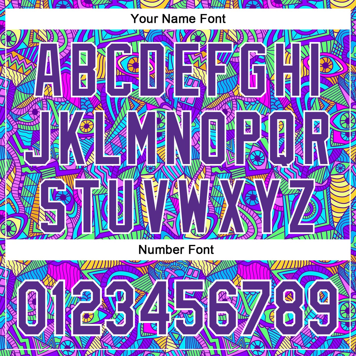 Custom Purple White 3D Pattern Design Trippy Psychedelic Eyes Authentic Baseball Jersey