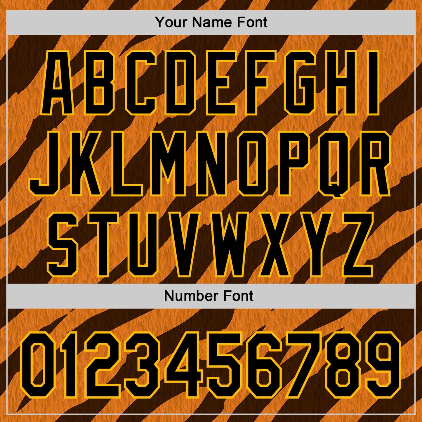 Custom Orange Black-Gold 3D Pattern Design Rave Party Tiger Print Authentic Baseball Jersey