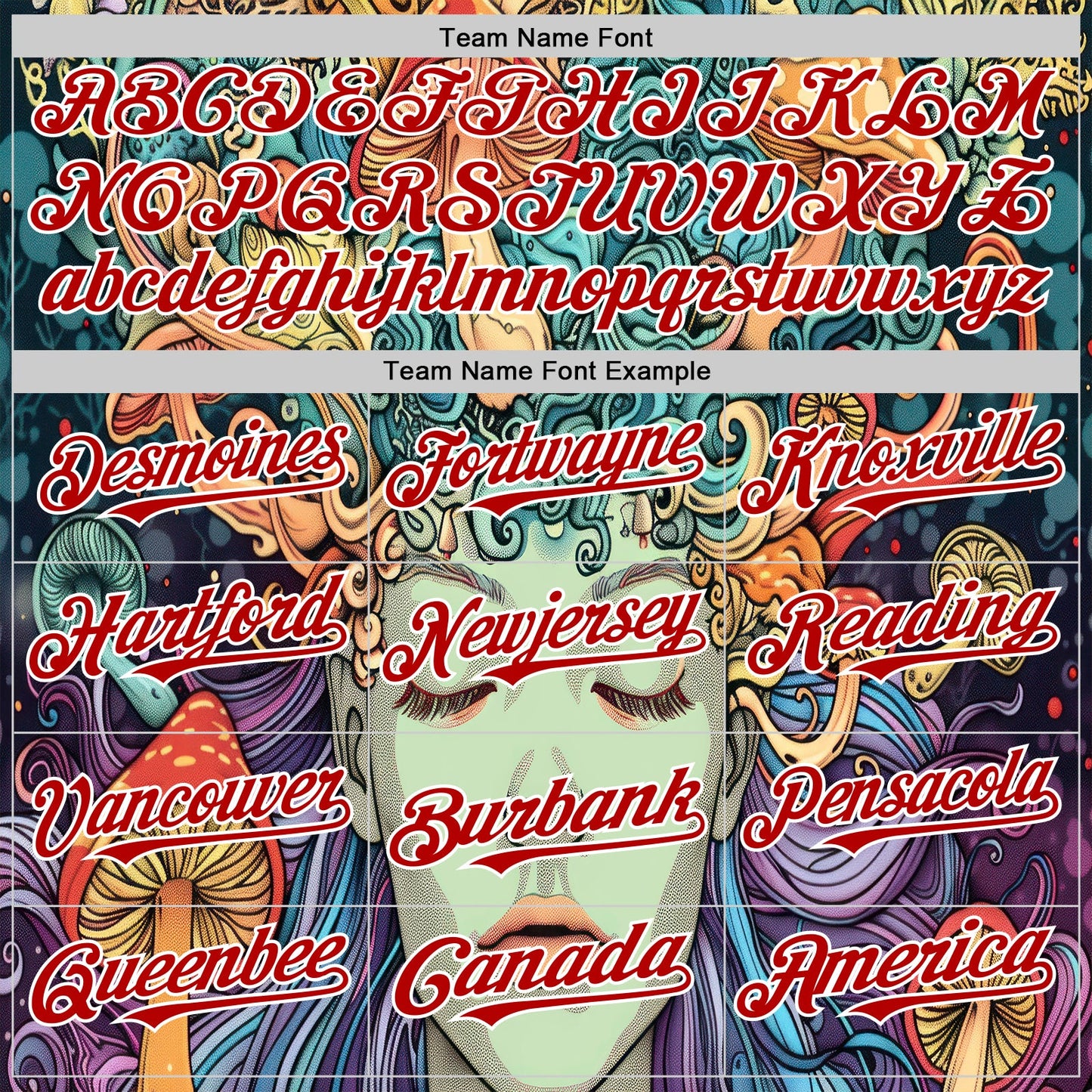 Custom Green Red-White 3D Pattern Design Rave Party Trippy Magic Mushroom Authentic Baseball Jersey T-Shirts,... (Image 4)