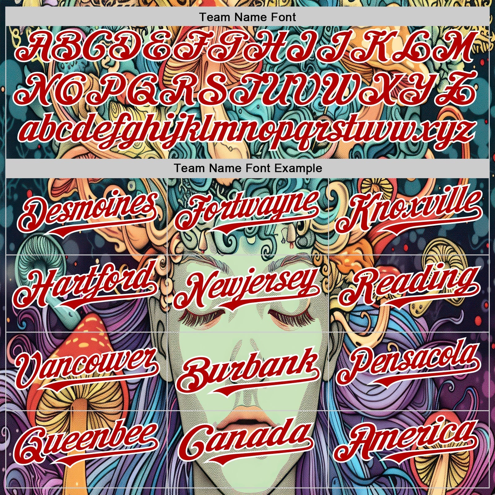 Custom Green Red-White 3D Pattern Design Rave Party Trippy Magic Mushroom Authentic Baseball Jersey T-Shirts,... (Image 4)