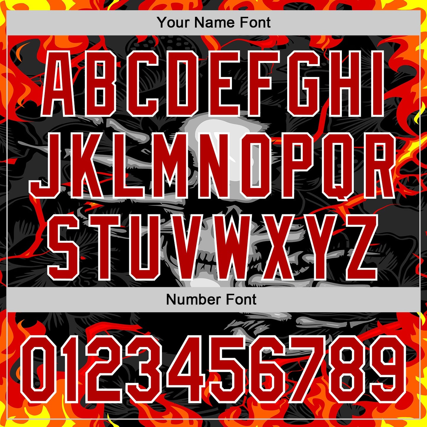 Custom Black Red-White 3D Pattern Design Burner Costumes Hellfire Skull Authentic Baseball Jersey T-Shirts,... (Image 5)