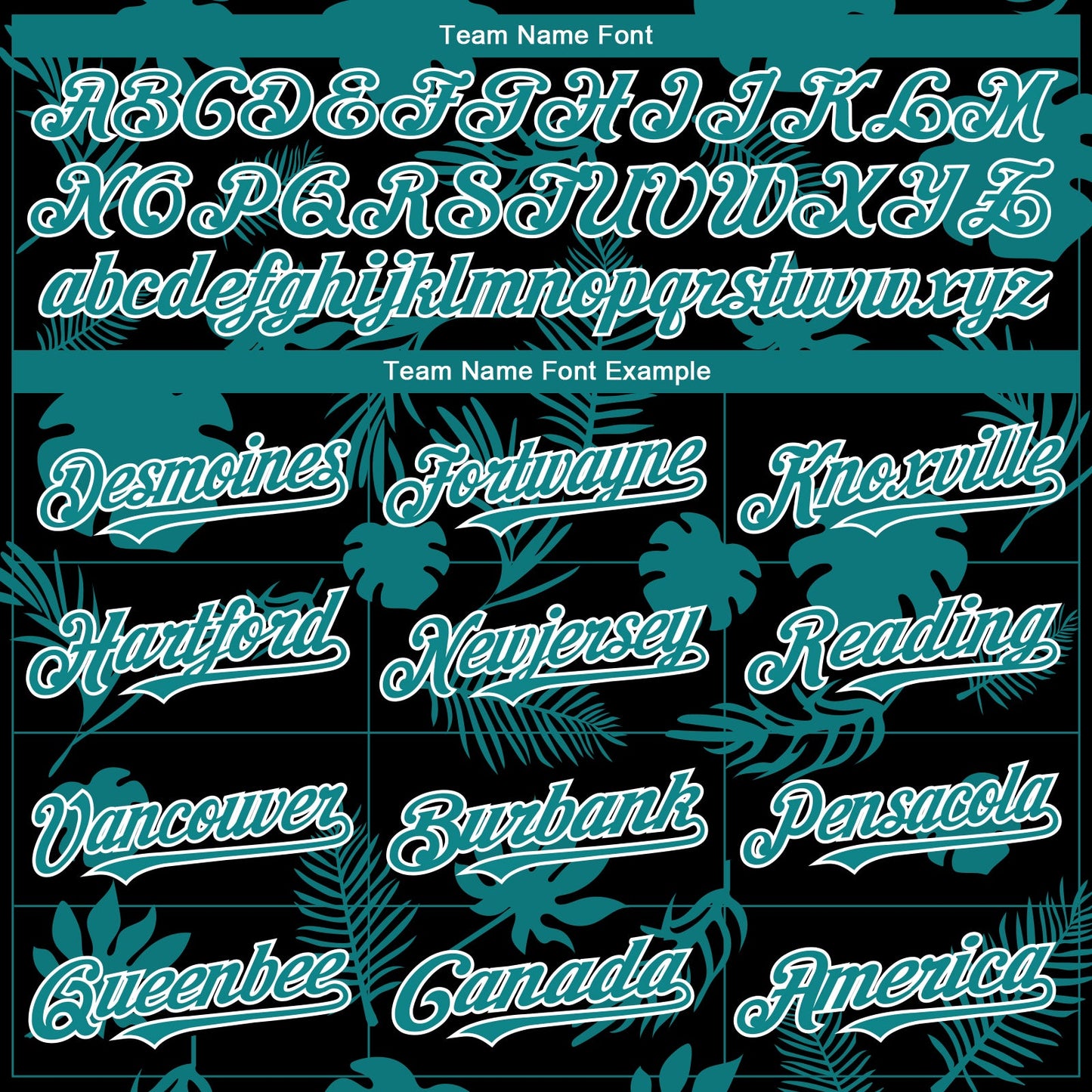 Custom Black Teal-White Hawaii Palm Leaves Authentic Baseball Jersey