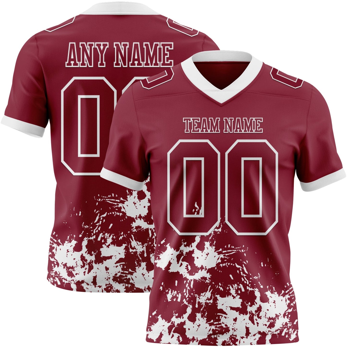 Custom Crimson White 3D Pattern Splash Authentic Football Jersey T-Shirts, Hoodie, Sweatshirt | WearSparks.com (Image 1)