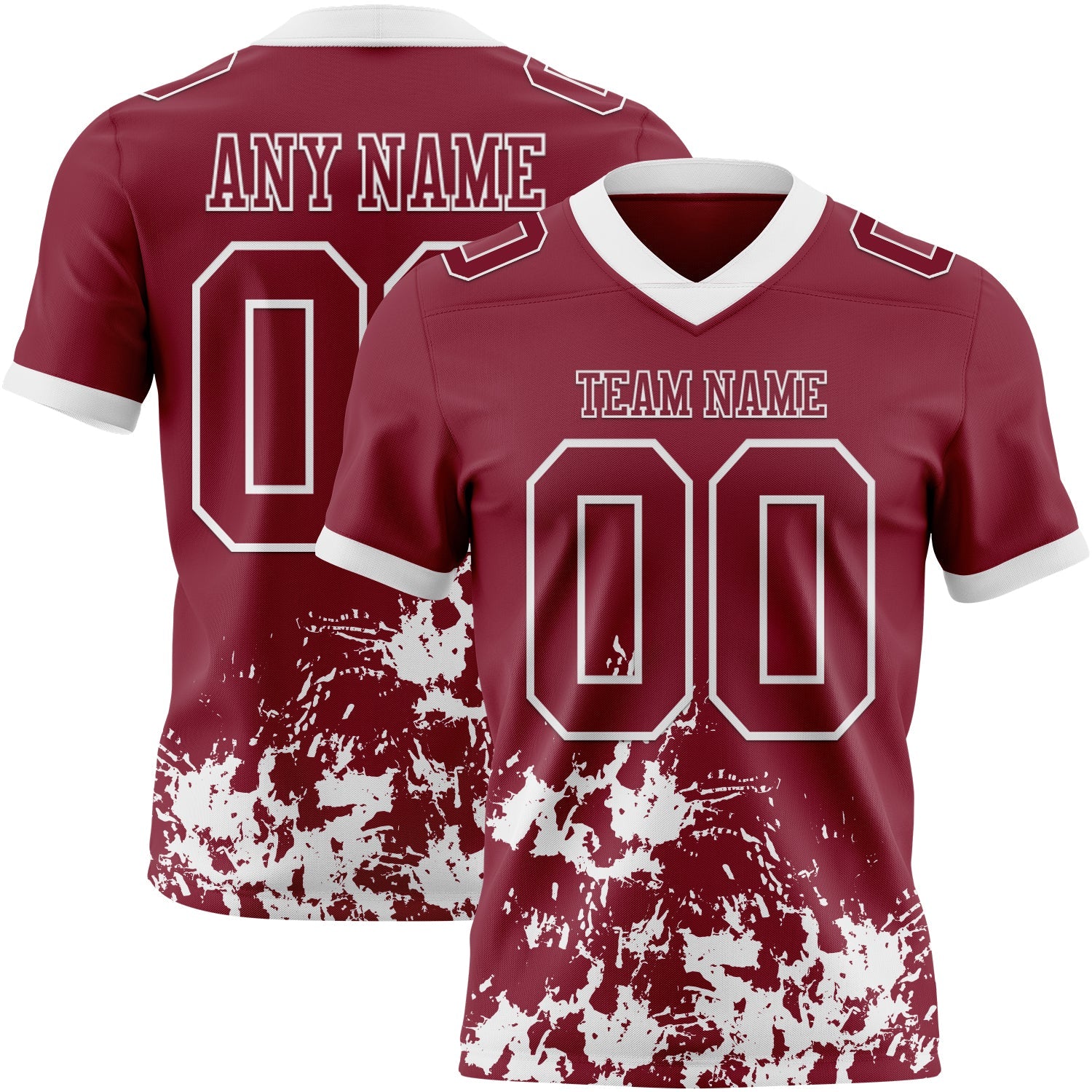 Custom Crimson White 3D Pattern Splash Authentic Football Jersey T-Shirts, Hoodie, Sweatshirt | WearSparks.com (Image 1)