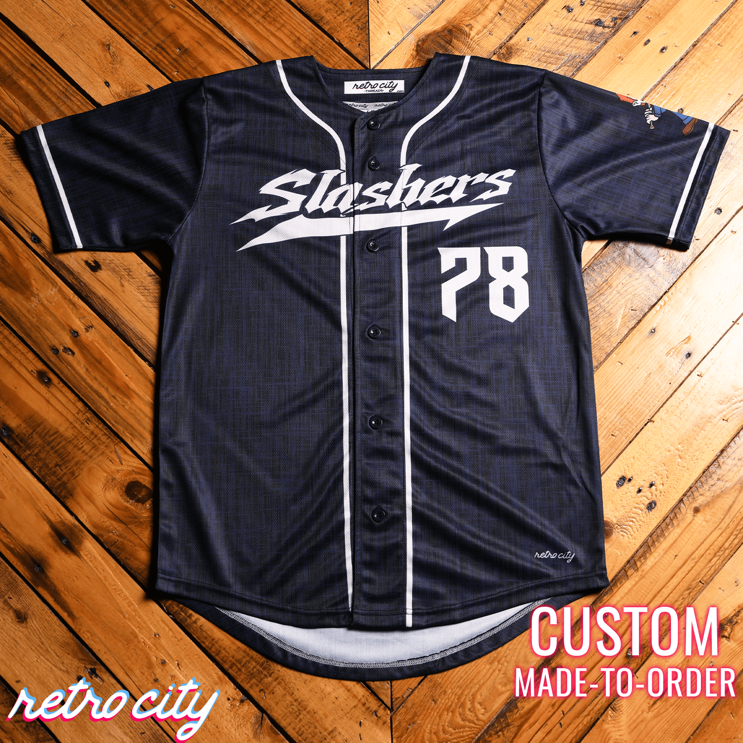 Michael Slasher Series Full-Button Baseball Jersey