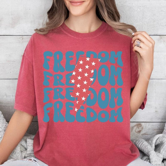 4TH OF JULY SHIRT, FREEDOM BOLT SHIRT, JULY 4TH SHIRT UNISEX COTTON SHIRT, OVERSIZED HOLIDAY SUMMER SHIRT Comfort Fabric...