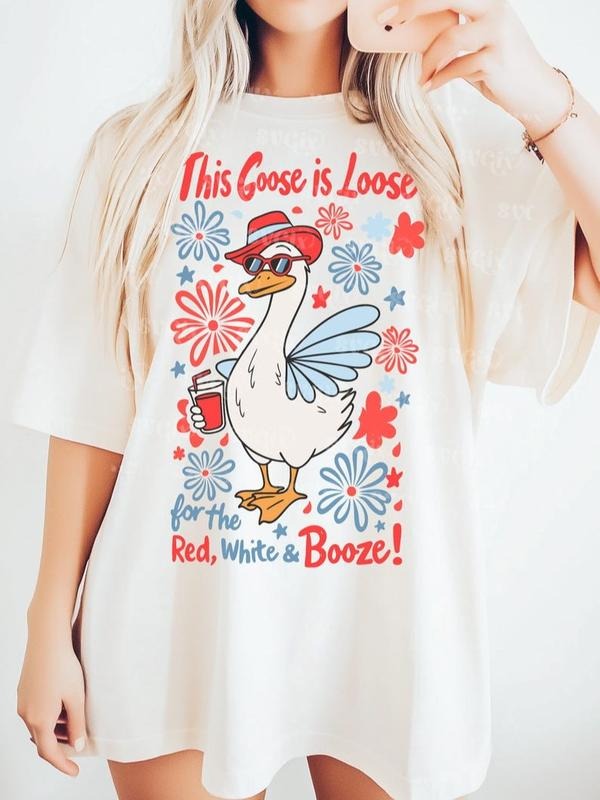 4th Goose t-shirt, Red White Boozy sweatshirt, This Goose is Loose tshirt, Fourth of July T-shirt, Patriotic Shirt Hoodie