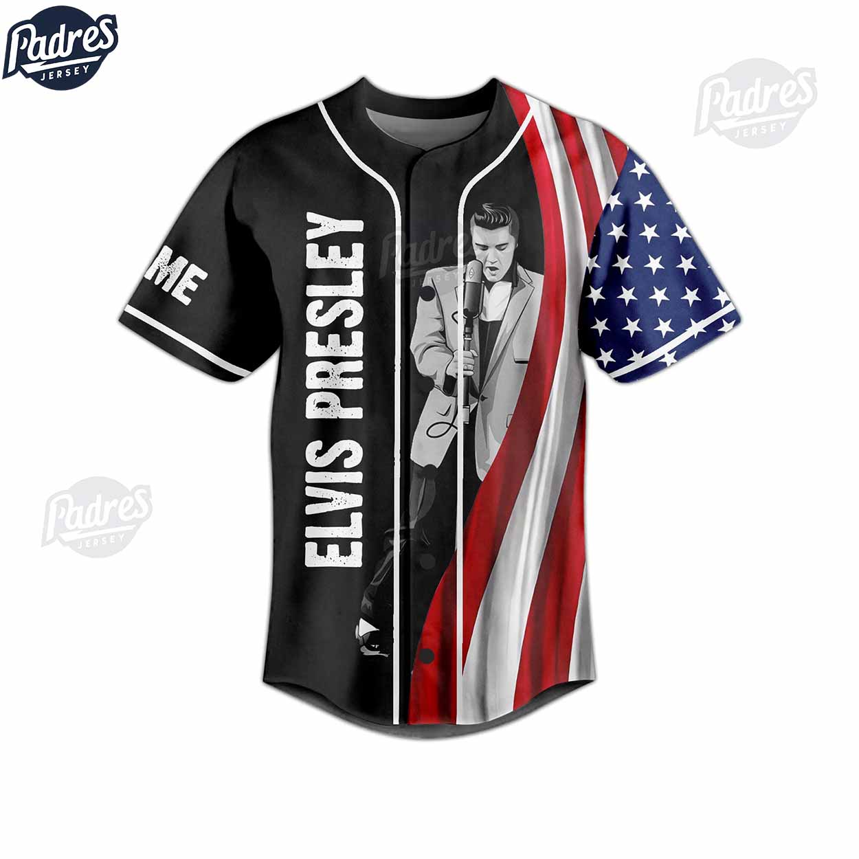 4th Of July Elvis Presley Custom Baseball Jersey - Padres Jersey Oasis: Elevate Your Baseball Style Game... (Image 2)