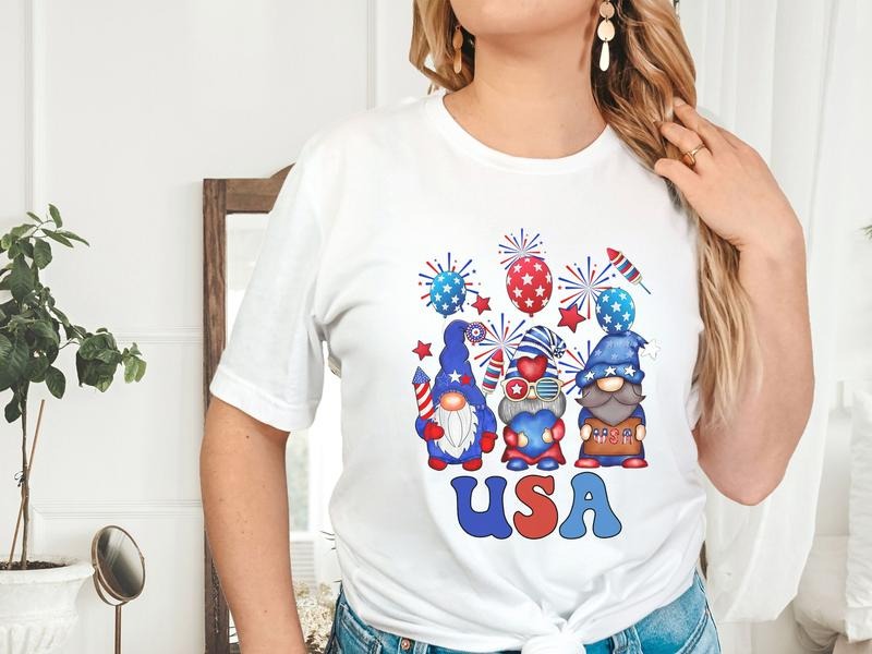 4th Of July Gnome Shirt 4th Of July Shirt Gnome Shirt Patriotic Shirt Independence Day Shirt 4th Of July Gift Usa Gnome...