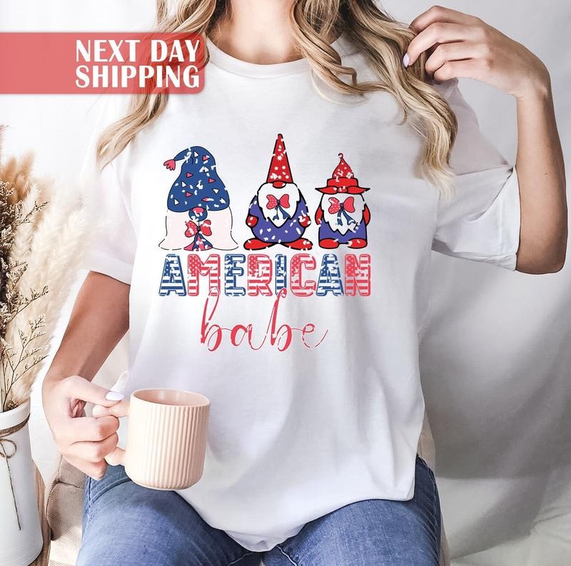 4th Of July Gnomes Shirt American Babe Shirt Fourth Of July Shirt American Shirts 4th Of July Patriotic Shirt Patriotic...
