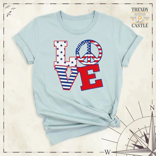 4th Of July Love Tshirte America Independence Day Celebration Tee Big Usa Freedom Flag Shirt Memorial Day Tee Gift From...