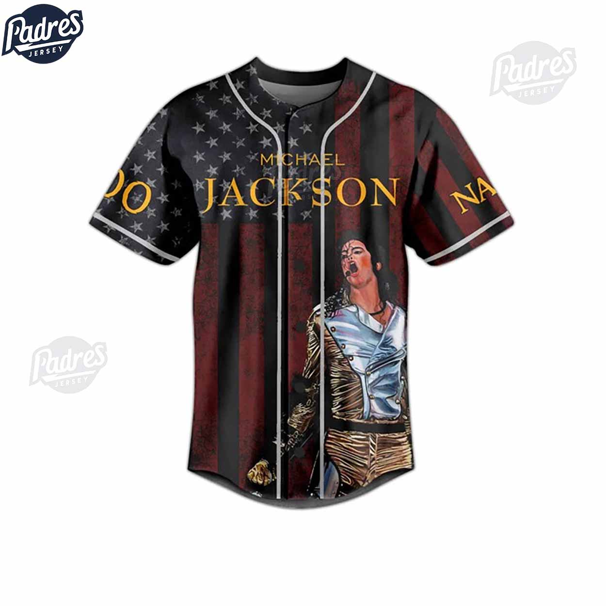 4th Of July Michael Jackson Baseball Jersey - Padres Jersey Oasis: Elevate Your Baseball Style Game T-Shirts,... (Image 2)