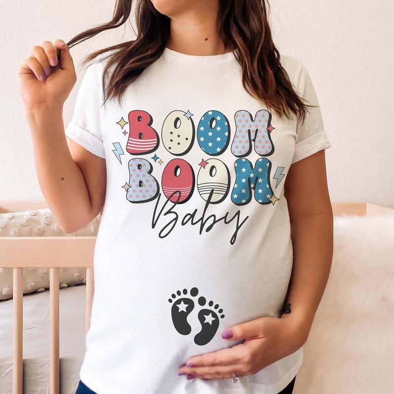 4th of July Baby Announcement Shirt Fourth of July Pregnancy Reveal Summer 4th July Maternity Tee Memorial Day Gender...