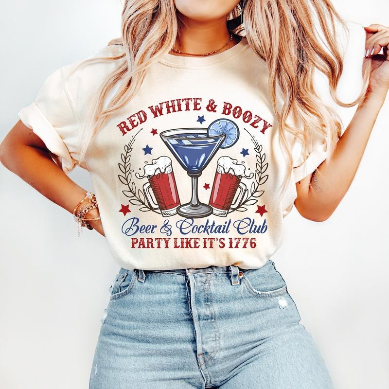4th of July Social Club T-Shirt, America T-Shirt, Retro 4th of July T-Shirt, USA T-Shirt, Independence Day T-Shirt,...