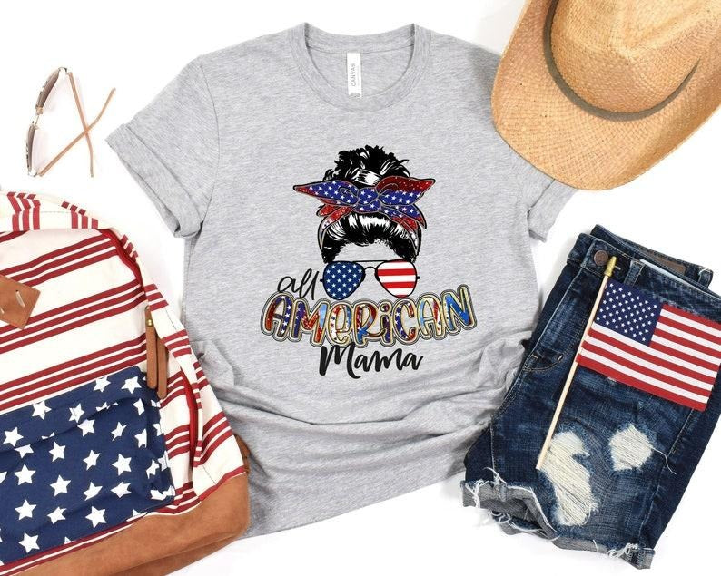 4th of July cat Bubblegum, Patriotic cat Sunglasses Bandana, Bubble Gum Cat Shirt, 4th of July Gift, Cat blowing Bubble...