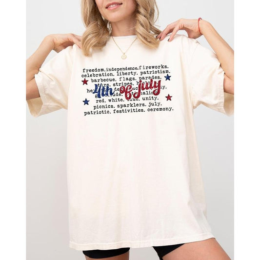 4th of July, America, USA, Retro, Patriotic, Independence Day, Fourth of July Tshirt, Women's Comfort Color Tee, Tshirt...