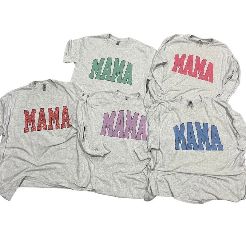 MAMA Varsity Collection Women's Oversized T-Shirt or Long Sleeve Graphic Print Comfortable Summer Wear 50/50 Polyester...
