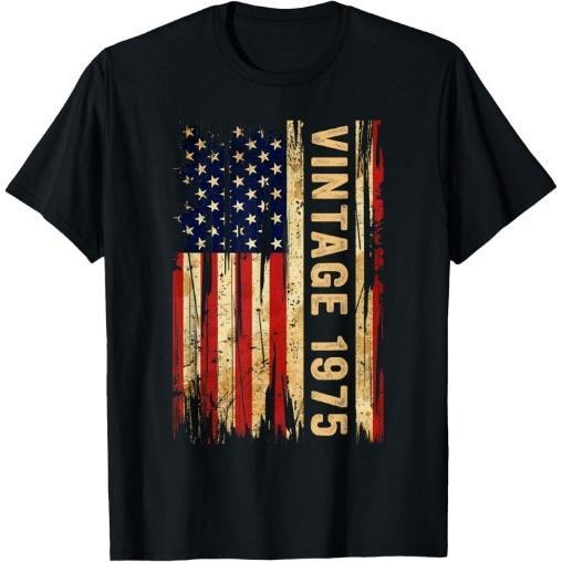 50 Years Old Vintage 1975 American Flag 50th Birthday Men T-Shirt Made in USA Hoodie, Sweatshirt | WearSparks.com