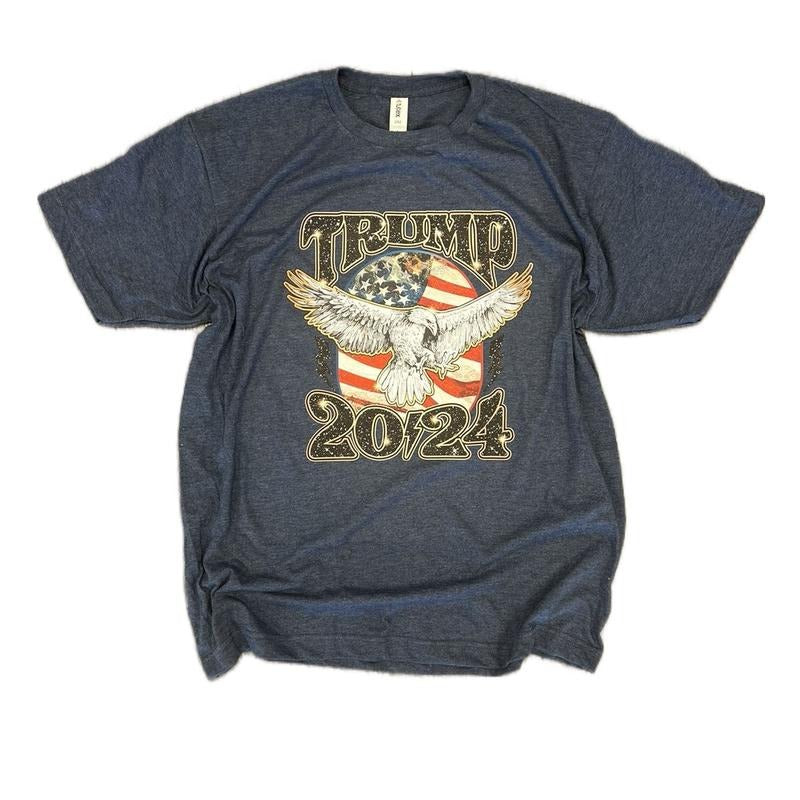 2024 Eagle Navy Blue Unisex T-shirt 50/50 poly cotton leightweight soft material l Menswear Top graphic tees Hoodie,...