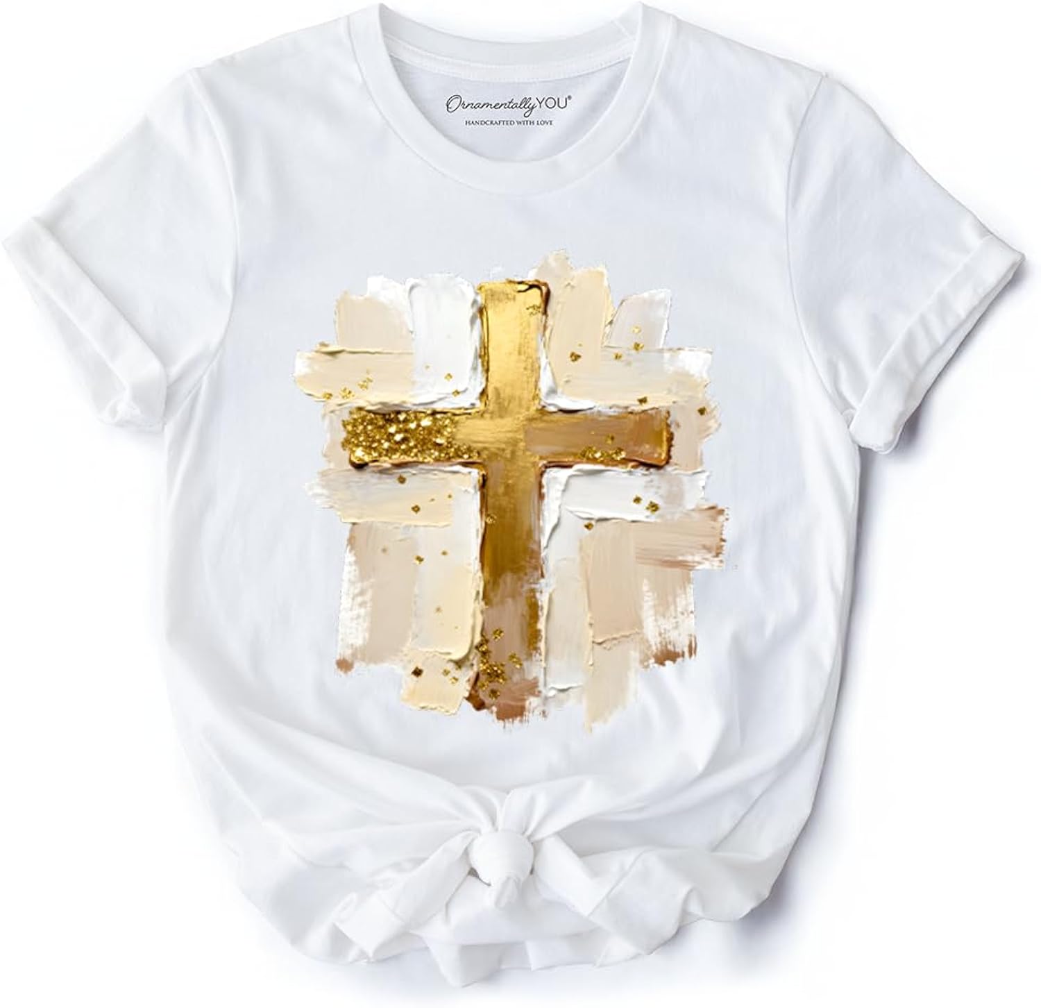 Oil Brushstroke Cross T-Shirt, Christian Faith Jesus Easter Tee