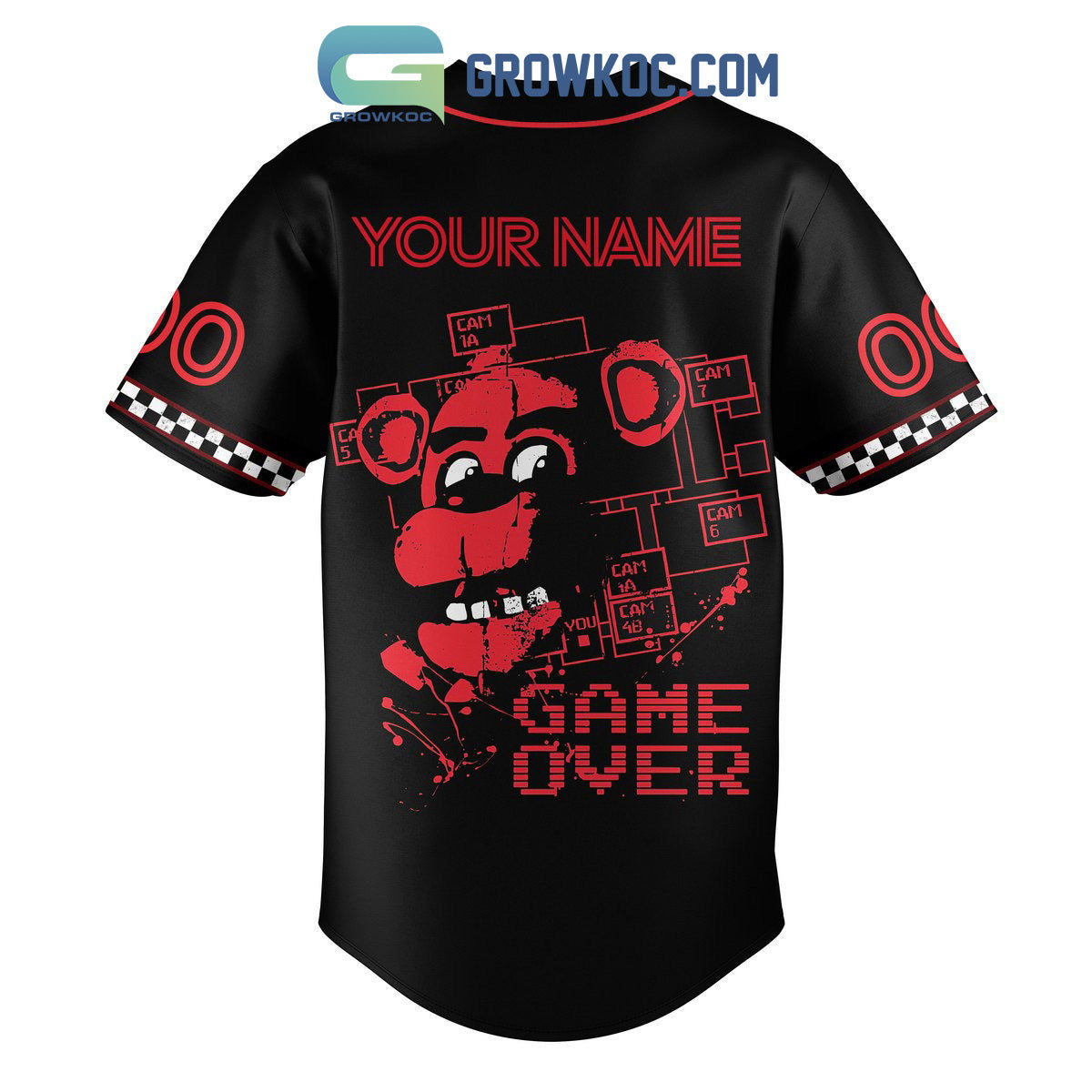5NAF Game Over Personalized Baseball Jersey