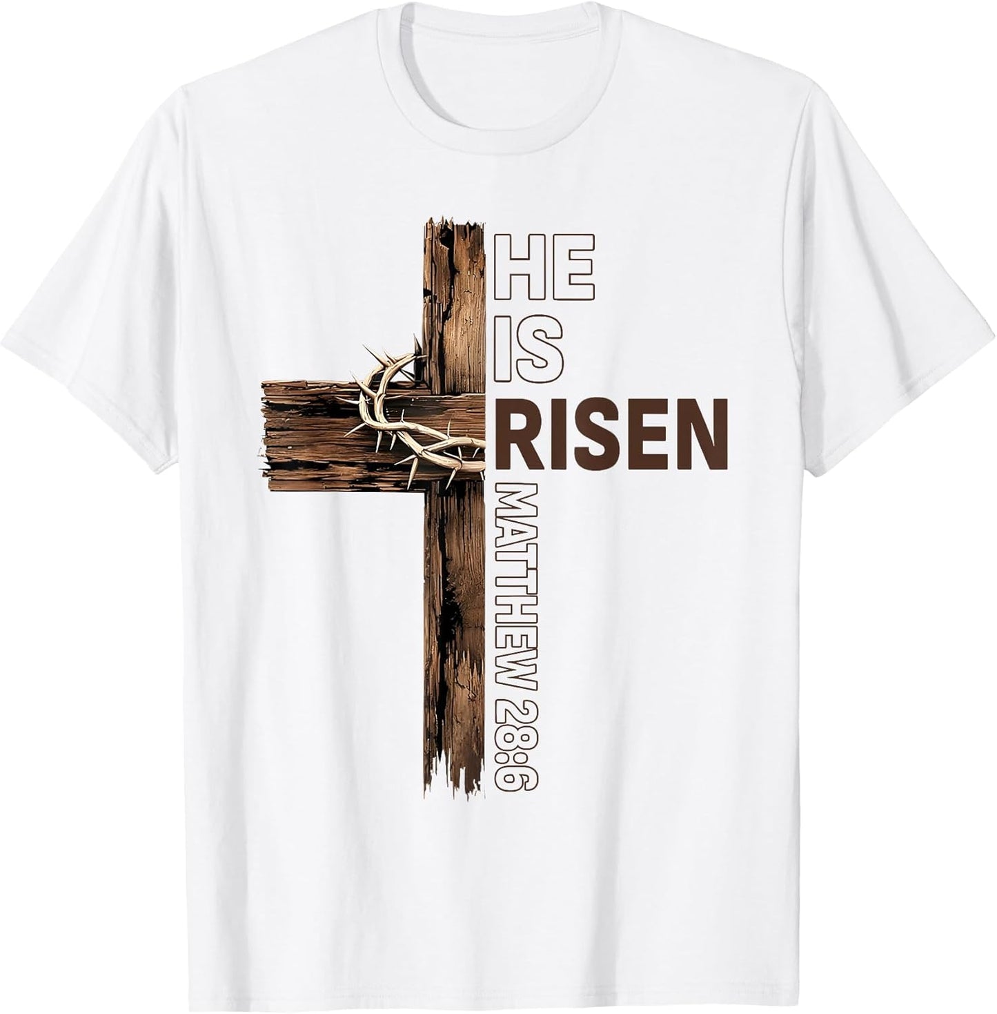 Easter Cross He is Risen Jesus Christian Easter Religious T-Shirt