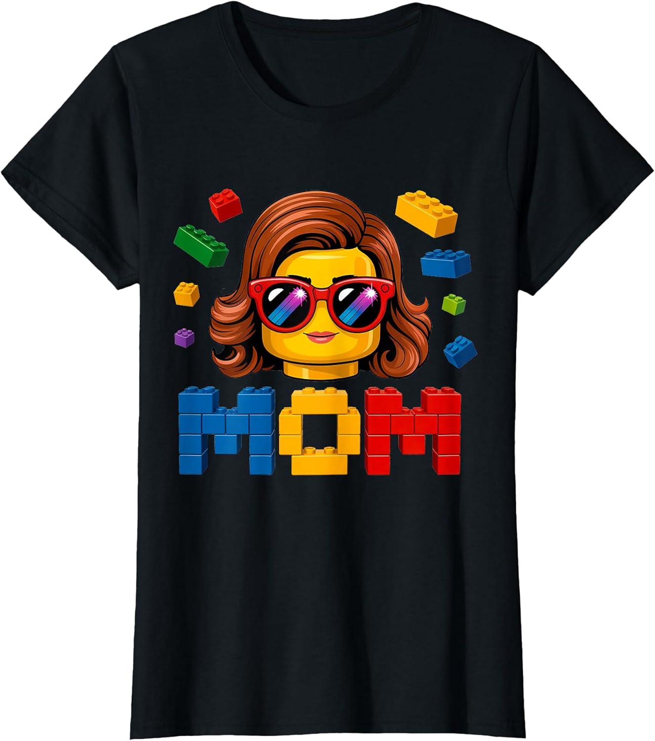 Family Mom Master Builder Building Bricks Blocks Mothers Day T-Shirt