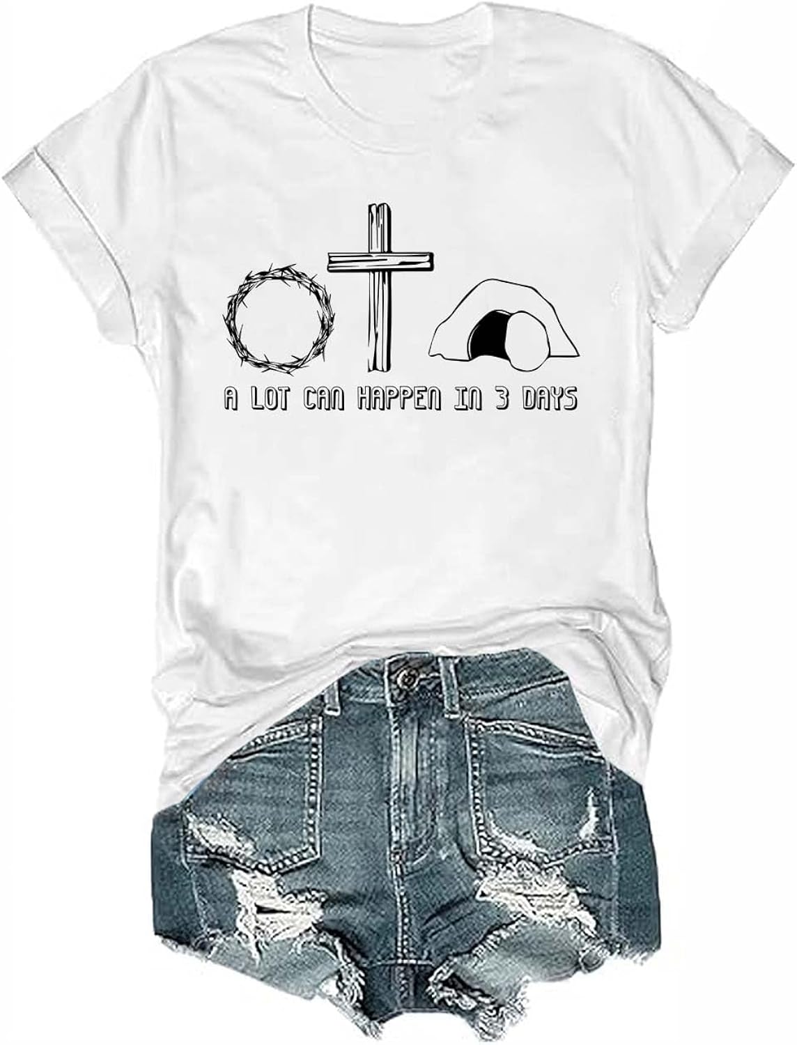 Easter Christian A Lot Can Happen in 3 Days Shirt Easter T-Shirts for Men Women Jesus Cross Graphic