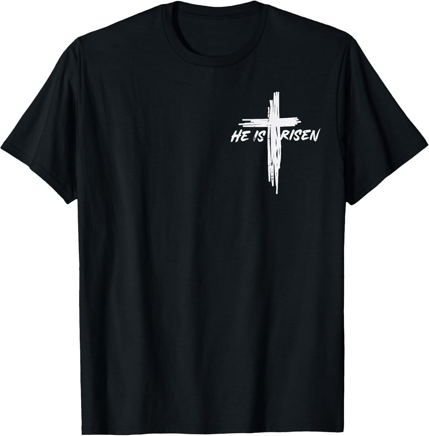 Easter He is Risen Cross Pocket Christian Men Women Kids T-Shirt