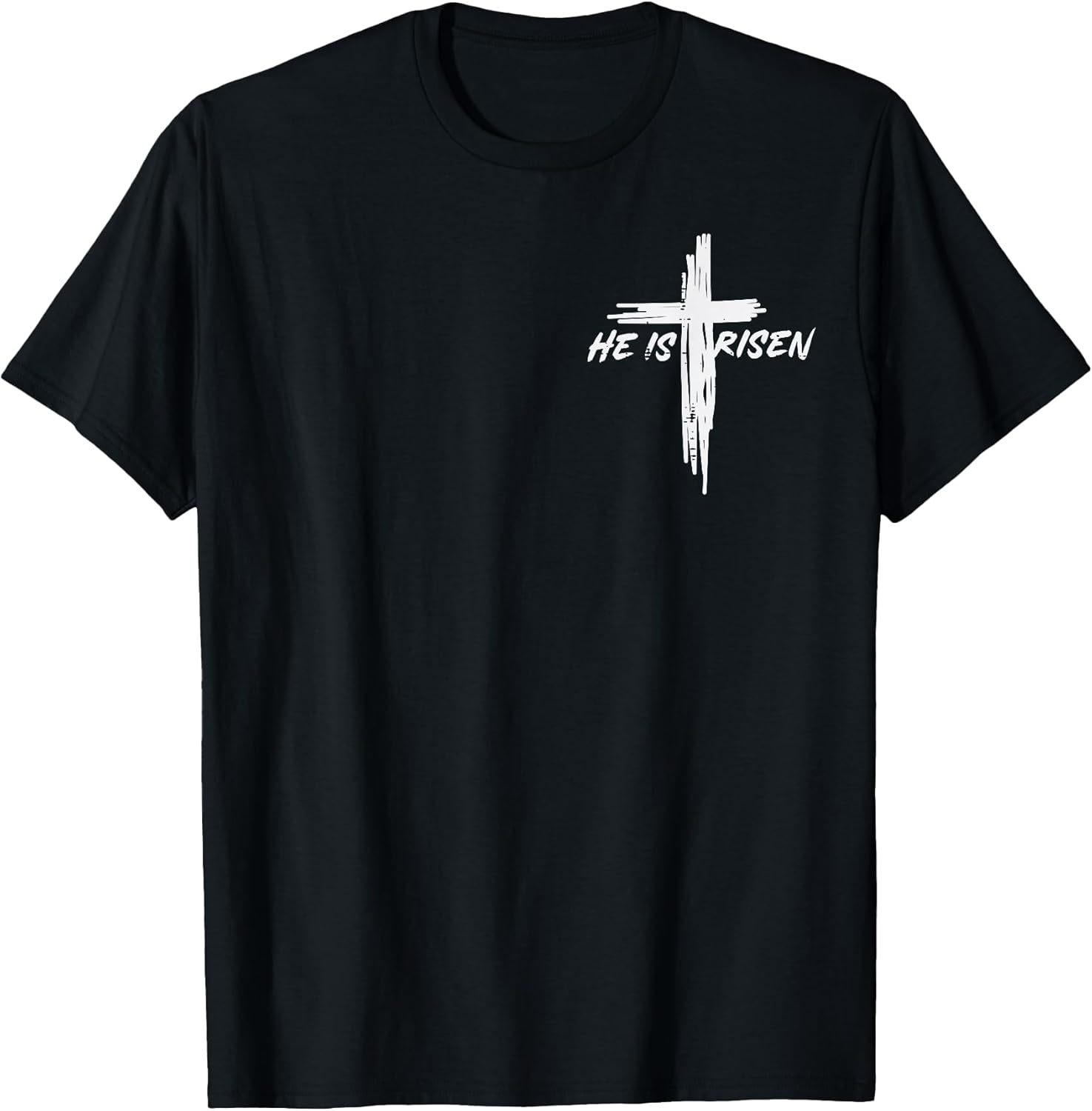 Easter He is Risen Cross Pocket Christian Men Women Kids T-Shirt