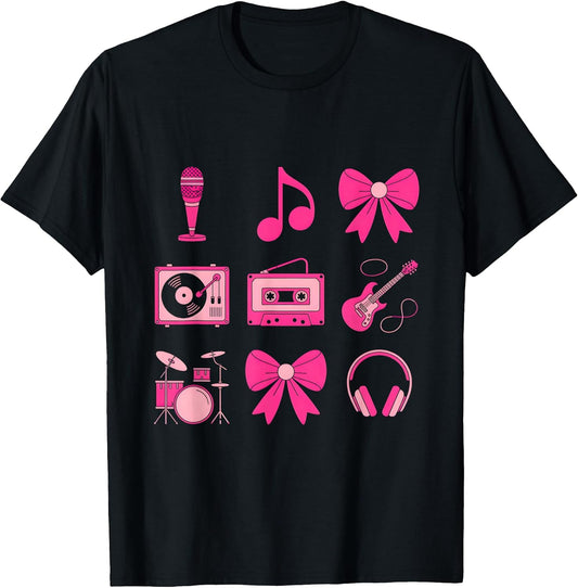 Music Icons Pink Retro Fashion Grid Vintage