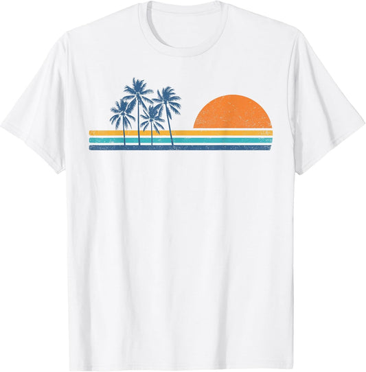 Retro Sunset Vintage Tropical Beach Graphic