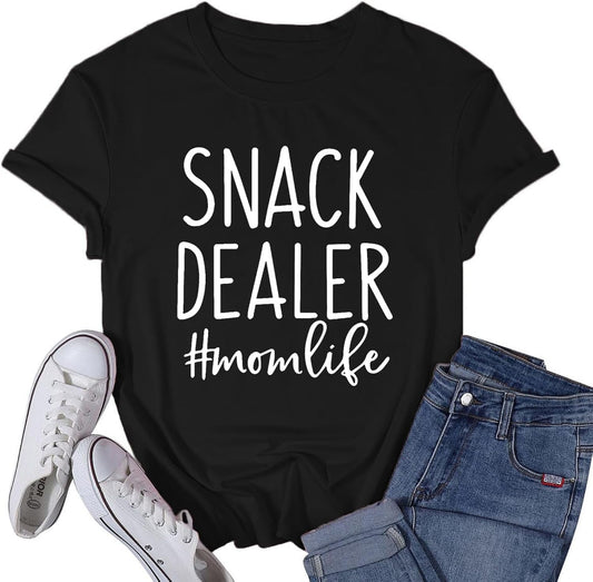 Mama Shirts for Women Mother Mom Tshirt Mom Life Mothers Day Snack Dealer Tee Tops