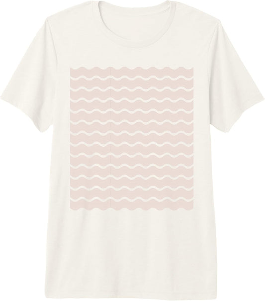 Minimalist Neutral and White Wavy Lines Pattern