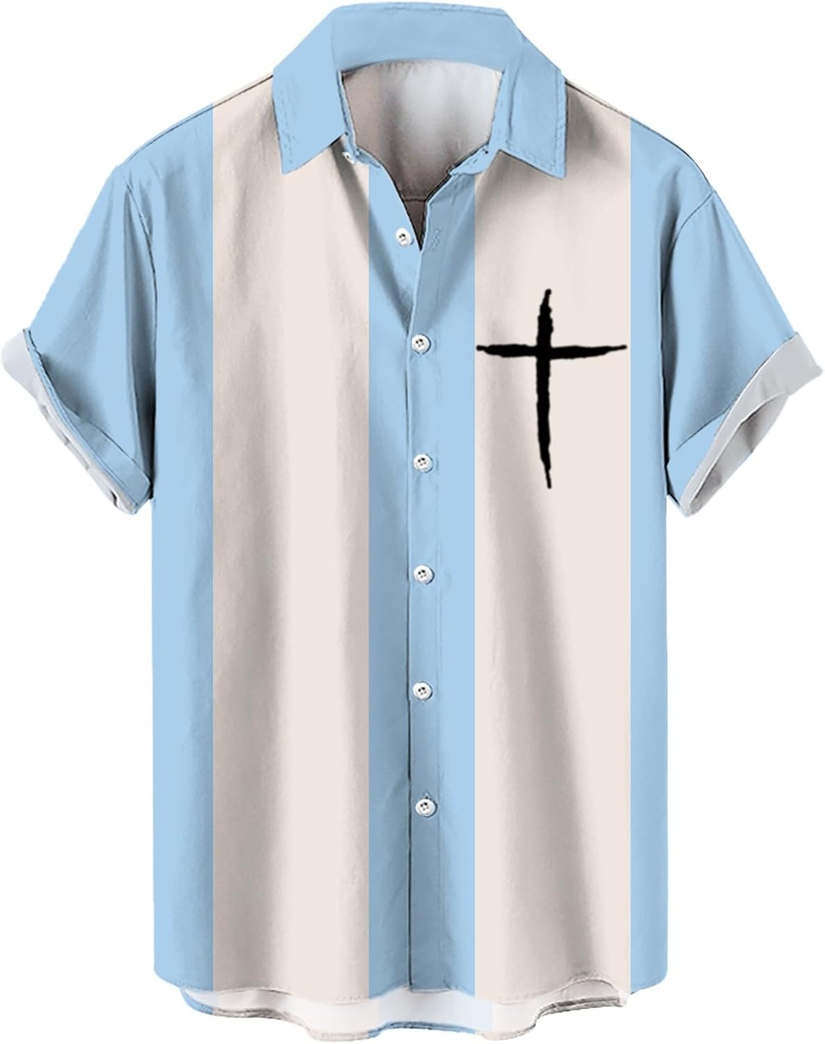 Easter Mens Shirts Funny 2025 Christian Faith Cross Jesus Summer Hawaiian Tshirts Short Sleeve Button Up Graphic Top