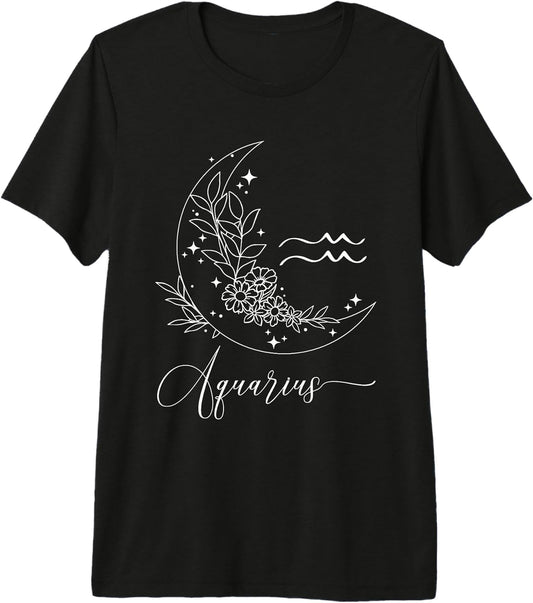 Minimalist Aquarius Zodiac Astrology Boho Merch