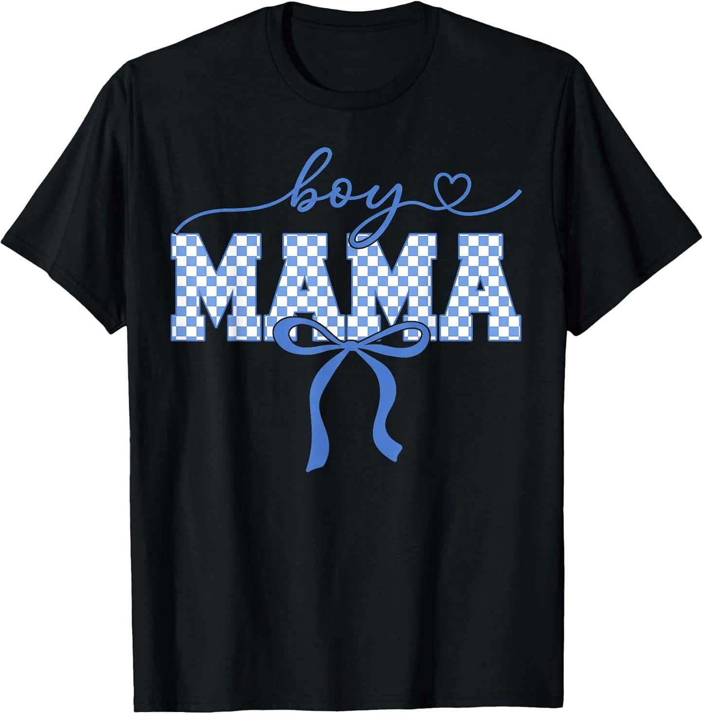 Retro Boy Mama Mother's Day 2026 Checkered Women Kids T-Shirt